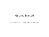 Getting started with dreamweaver