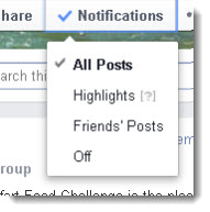 Facebook Group notifications
